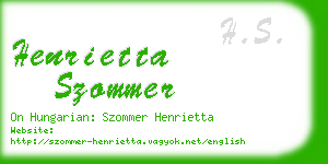 henrietta szommer business card
